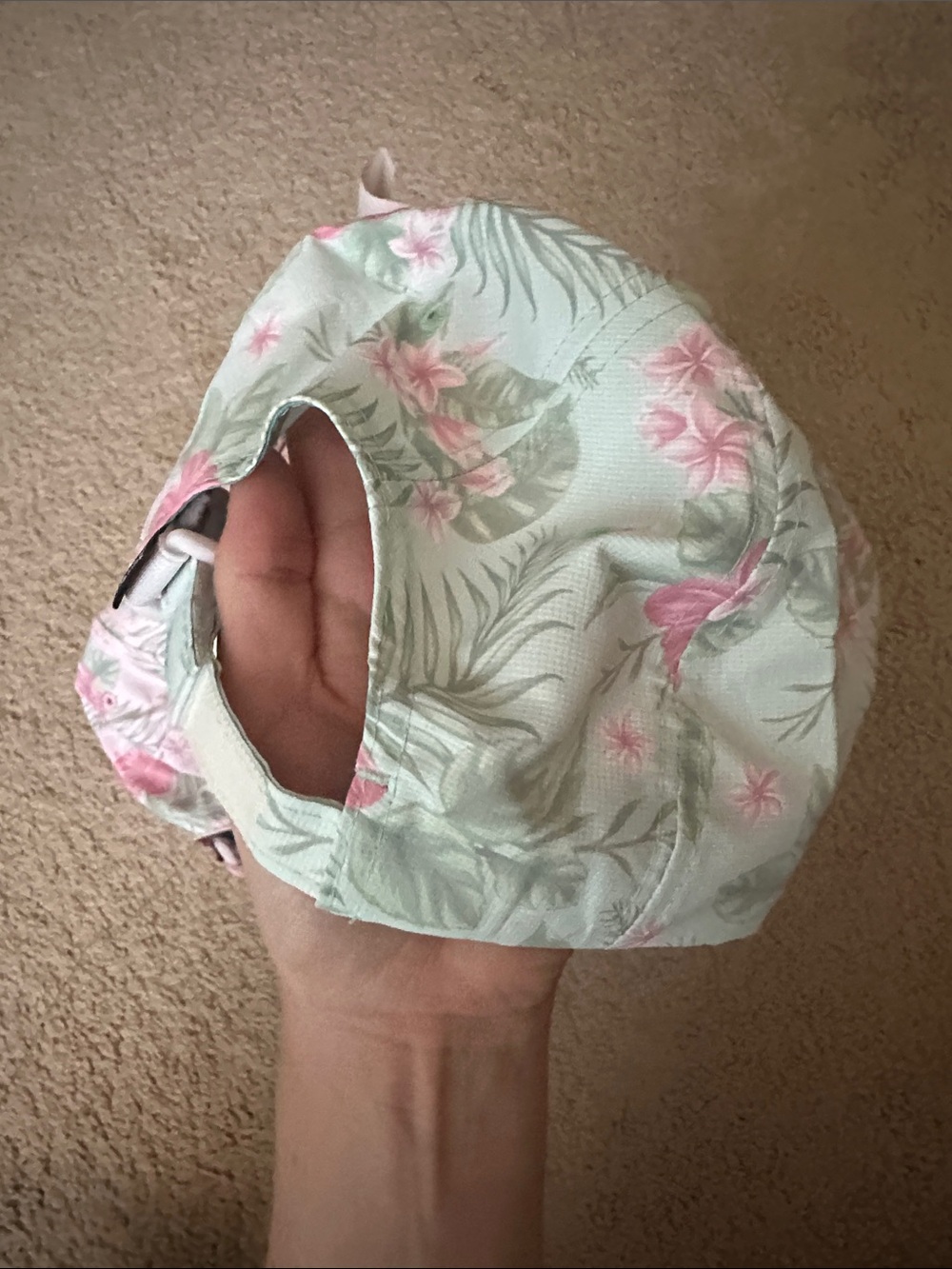 Imperial Floral UPF 60+ Sun Cap - Pink and Mint - Picture 8 of 10